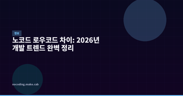 노코드 로우코드 차이: 2026년 개발 트렌드 완벽 정리
